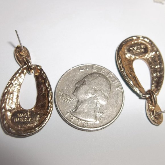 VINTAGE Earring, Teal Green Earring, Teal Earring, Vintage Earring, Earring 7834 - Picture 3 of 6